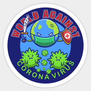 WORLD AGAINST COVID-19 Sticker